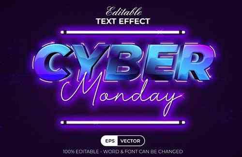 Cyber Monday Text Effect Neon Style