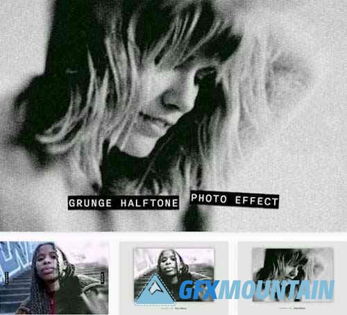 Grunge Halftone PSD Photo Effect