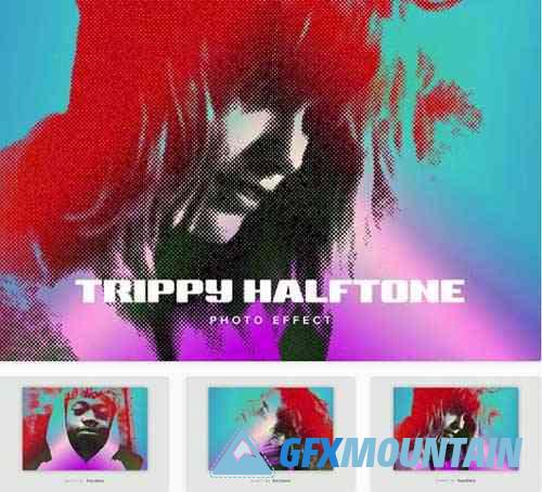 Trippy Halftone PSD Photo Effect