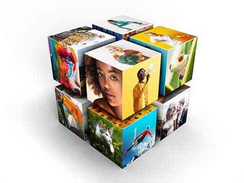 Cube Photo Collage Mockup