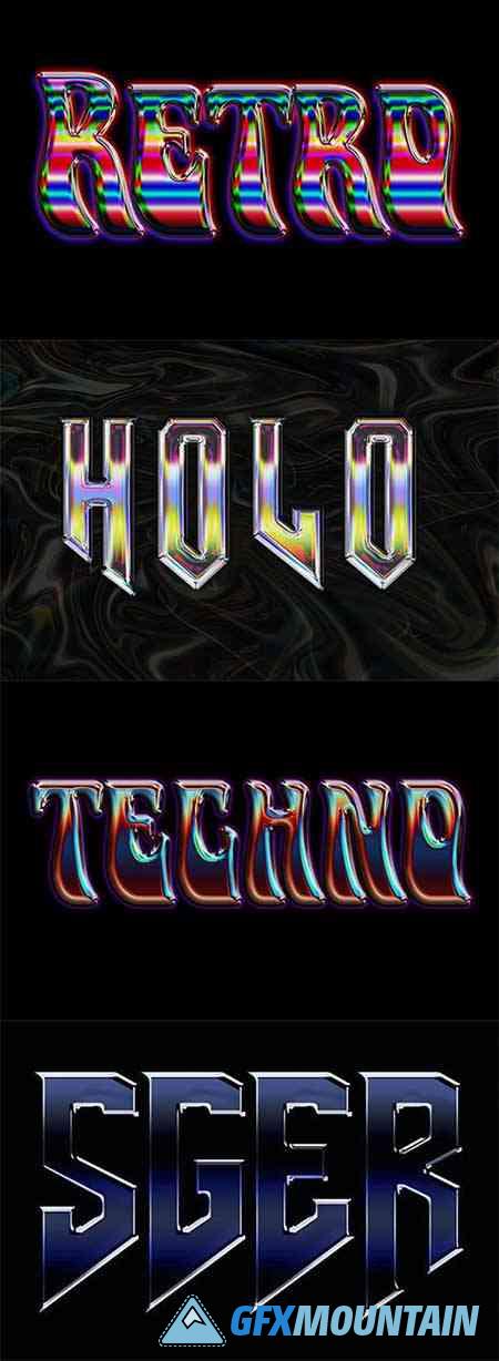 Holographic Gradient Styles Text Effect