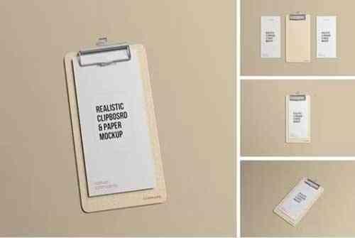 Realistic clipboard & paper mockup