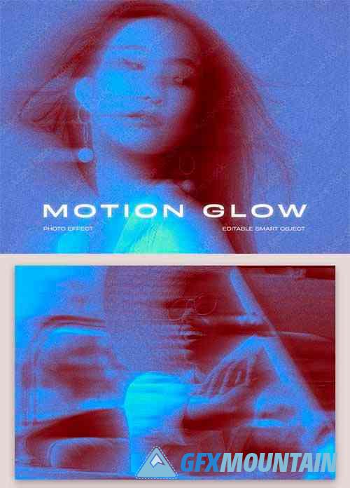 Motion Glow Photo Effect Mockup