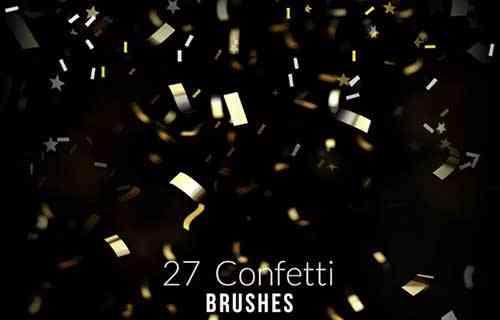 Realistic confetti photoshop digital brushes