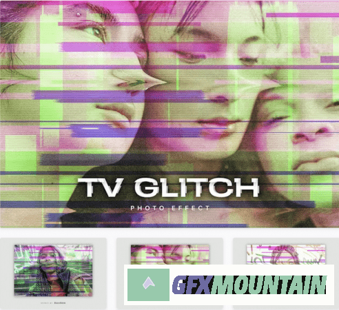 TV Glitch PSD Photo Effect