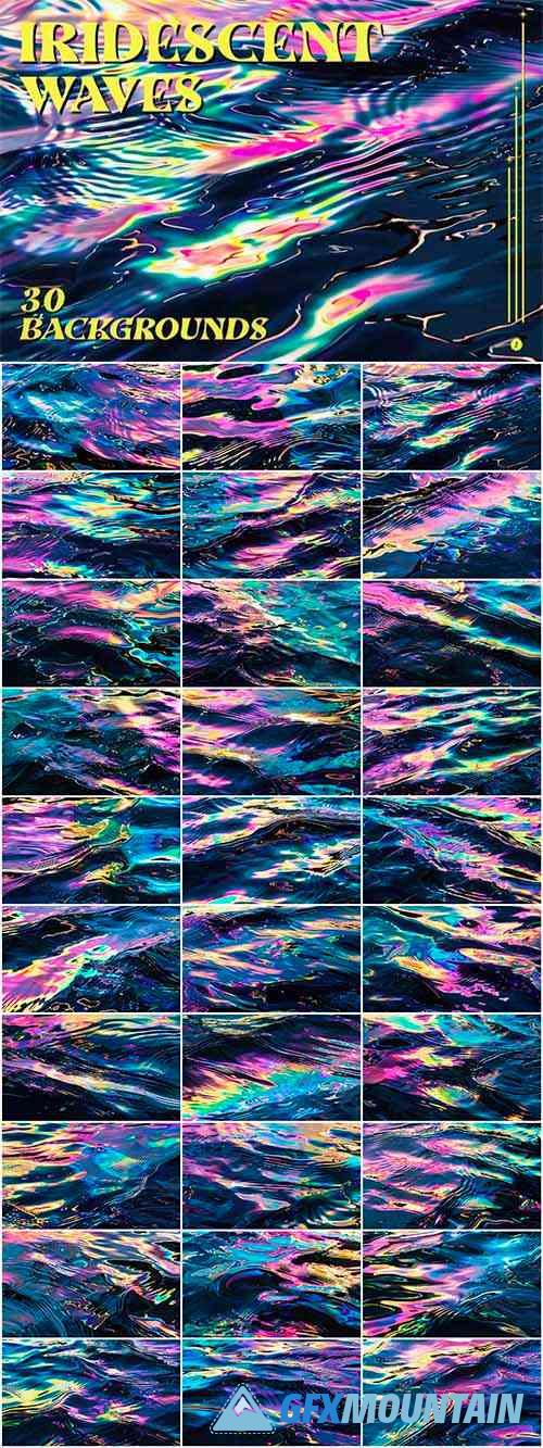 Iridescent Waves Backgrounds
