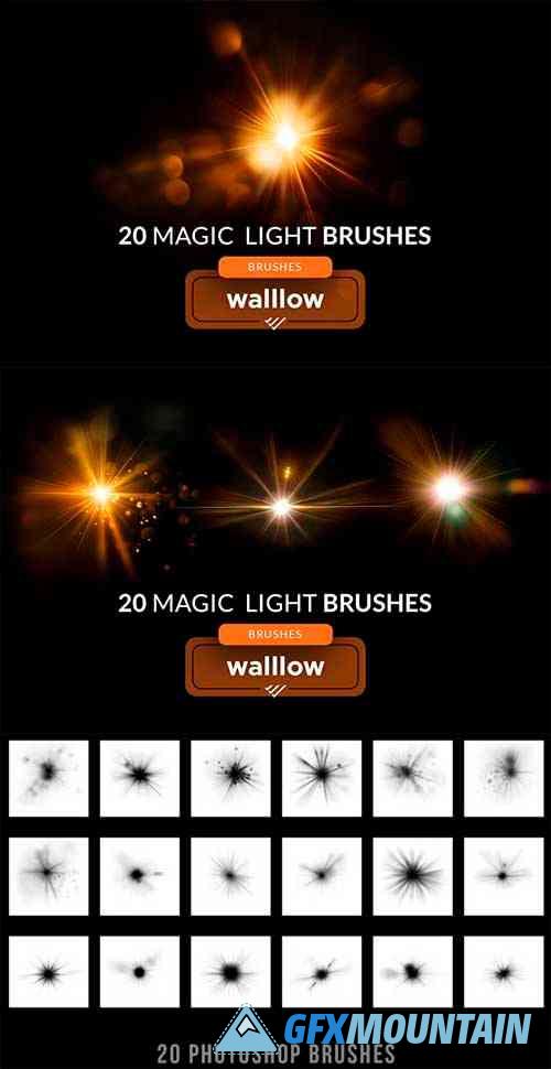 Bokeh light flares Photoshop digital brushes