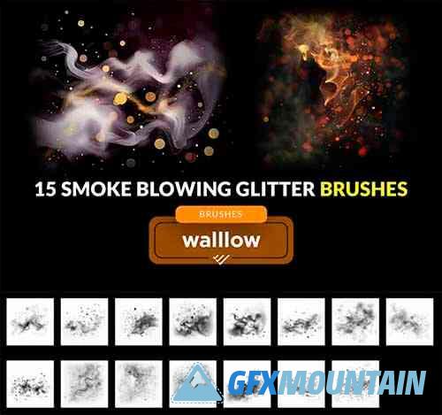 Smoke glitter bokeh photoshop digital brushes