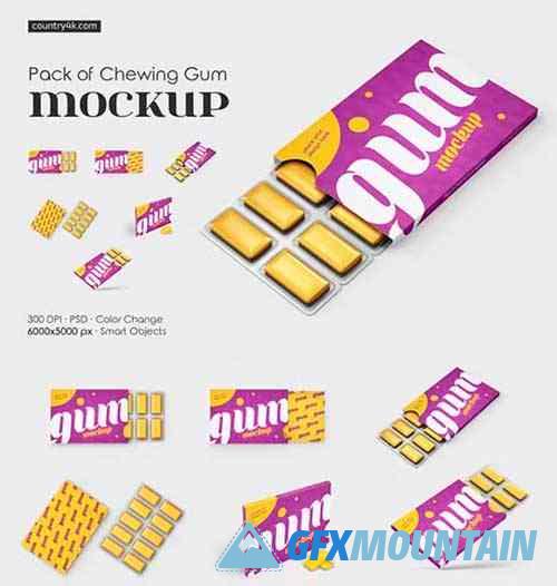 Pack of Chewing Gum Mockup Set