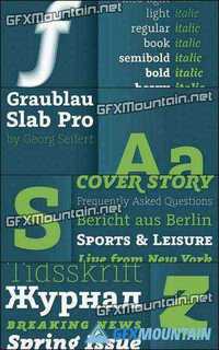 Graublau Slab Pro Font Family - 14 Fonts for $525
