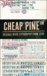 Cheap Pine Font Family - 3 Fonts for $35