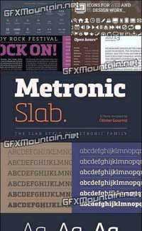 Metronic Slab Pro Font Family - 12 Fonts for $65