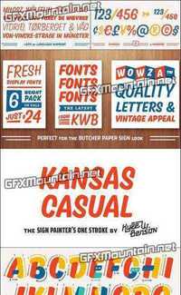 Kansas Casual Font Family - 6 Fonts for $24