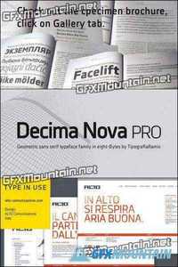 Decima Nova Pro Font Family - 8 Fonts for $270