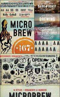 Microbrew Font Family - 16 Fonts for $49