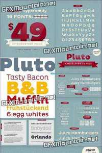 Pluto Font Family - 16 Fonts for $299