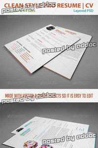 GraphicRiver - Clean Style Resume | CV