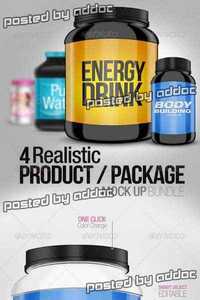 4 Realistic Product/Package Mock up Pack