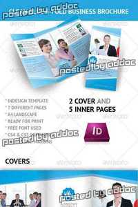 GraphicRiver - Clean Blue 3-fold Business Brochure - InDesign