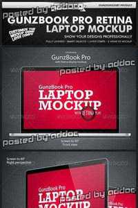 GraphicRiver - GunzBook Pro Retina Laptop Mockup