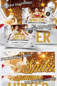  GraphicRiver - Spinning Winter And Xmas Party Flyer Template