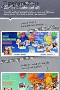 GraphicRiver - Timeline Cover - Balloons and Polaroids