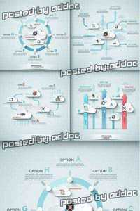 Graphicriver - Set of 4 Infographic Templates With Clouds 9789686