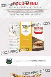Graphicriver - Food Menu Tri Fold Brochure 9343324