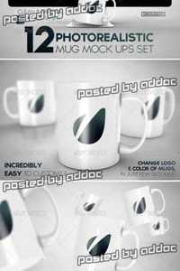 GraphicRiver - 12 Photorealistic Mug Mock-Ups Set