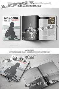 Graphicriver - 8x11 Magazine Mockup 9694826