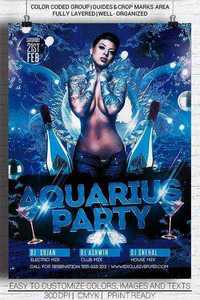 Aquarius Party Vol 2 Flyer Template