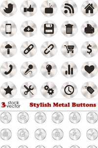 Vectors - Stylish Metal Buttons