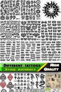 Set of different tattoos in vector from stock - 25 Eps
