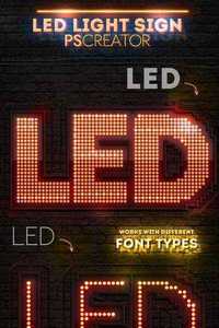 Graphicriver - LED Lights Sign Photoshop Creator 8977585