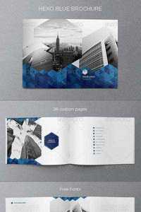 GraphicRiver - Real Estate Blue Hexo Brochure
