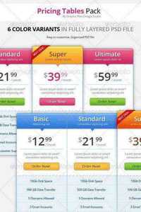 GraphicRiver - Pricing Tables Pack