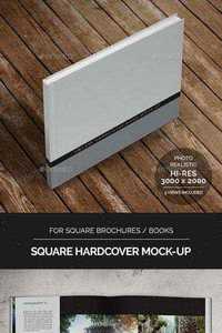 Graphicriver - Square Hardcover Book & Brochure Mock-Up 10442798