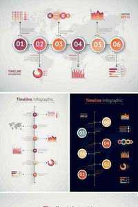 Timeline Vector Infographics - 4xEPS