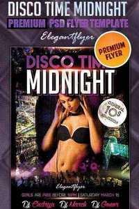 Disco Time Midnight Flyer PSD Template + FB Cover