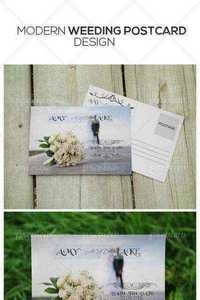CodeGrape - Modern Style Wedding invitation Post Card 4428
