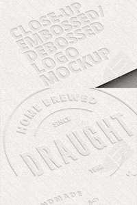 Close-up Embossed Debossed Logo Mockup
