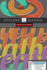 Photoshop Action - Stitched Leather