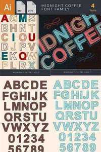 Midnight Coffee Font  Family - 4 Font