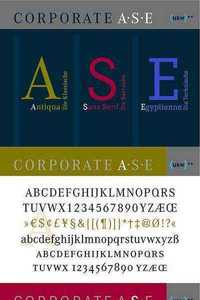 Corporate A S E  Typeface Trilogy Font Collection - 53 Font