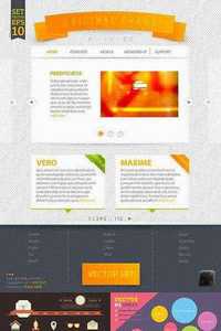 Stock: Vector Business Concept Website Design, Flat Elements