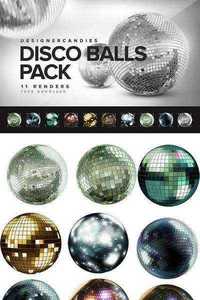 3D Disco Balls Transparent PNG