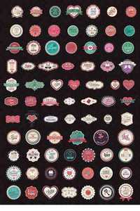 200 Love Badges and Labels Bundle