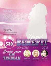 Gospel Benefit Concert Flyer PSD Template + FB Cover