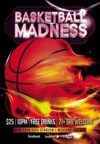 Basketball Madness Premium Club flyer PSD Template