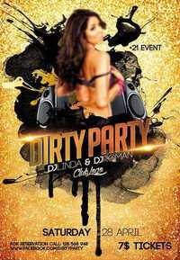 Dirty Party Flyer PSD Template + FB Cover